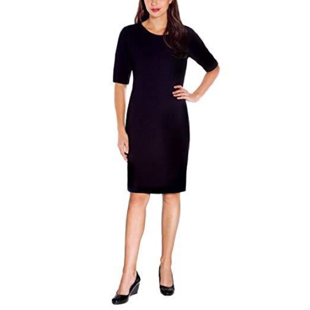Black Textured Knit Dress